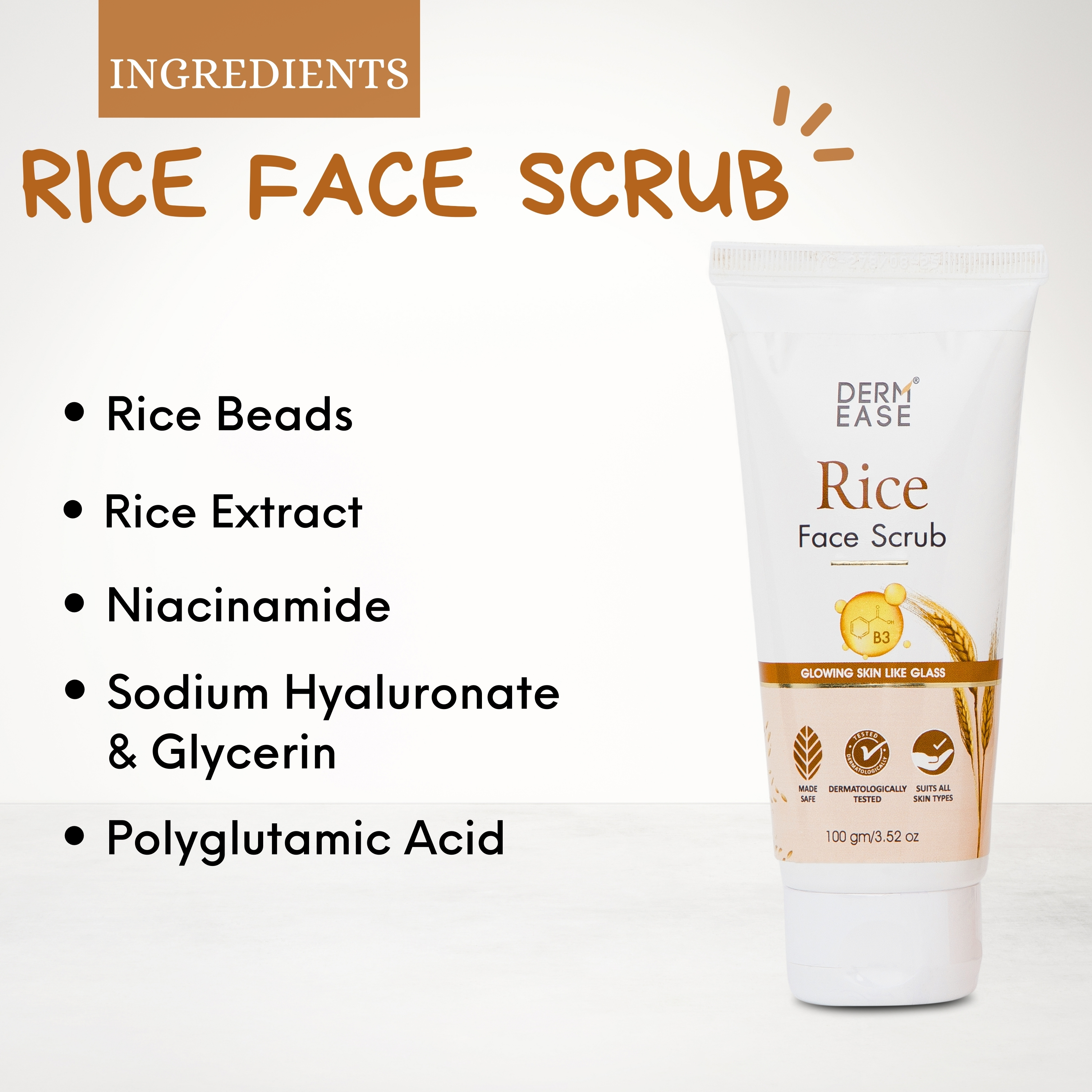DERM EASE RICE FACE SCRUB